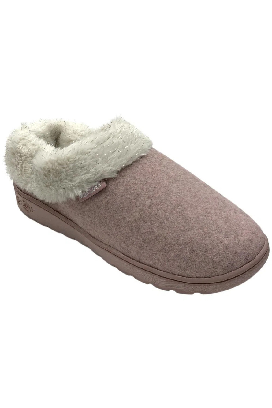 MUK LUKS Women's Nony Ann Cozy Slippers w/Faux Fur Lining Pink Heather - Medium
